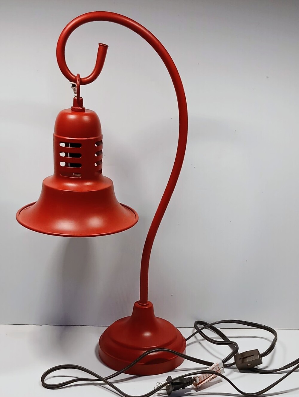Red Lantern Goose Neck Table or Desk Red 18-1/2 H